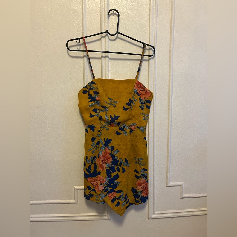 Yellow Floral Summer Romper Size M